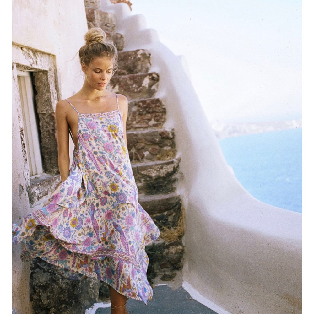NWT Spell Lovebird strappy sun dress in Chamomile